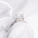 Stunning 4.0 CT Radiant Cut Moissanite Engagement Ring with Hidden Halo & Pave Design 4