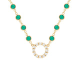 9.36 TCW Round Emerald Lab Made Diamond- May Birthstone Necklace 1