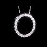 Round Cut Cubic Zirconia in 925 Sterling Silver Necklace 7