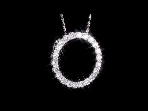 Round Cut Cubic Zirconia in 925 Sterling Silver Necklace 11