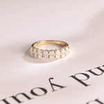 Stunning 0.3 TCW Oval Moissanite Stones Half Eternity Wedding Band 1