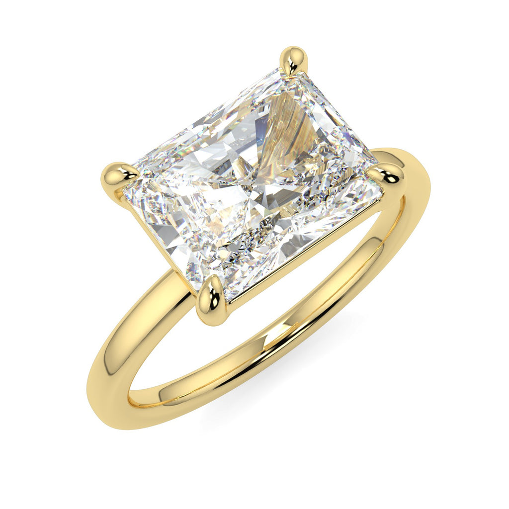 Stunning 2.45 CT East West Radiant Moissanite Engagement Ring with Solitaire Design 1