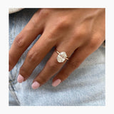 Stunning 2.5 CT Oval Moissanite Engagement Ring in Hidden Halo Design 4
