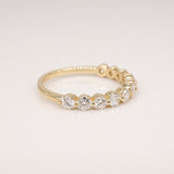 Stunning 0.4 TCW Round Moissanite Stone With Half Eternity Wedding Band 2