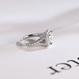 Stunning 1.0 - 2.0 CT Cushion Moissanite Engagement Ring With Pave & Halo Design 6
