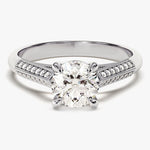 Stunning 1.0 CT Round Moissanite Engagement Ring with Knife Edge Design 4