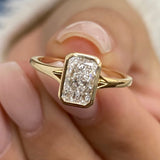 Classic 2.0 CT Radiant Moissanite Engagement Ring with Bezel Design 1