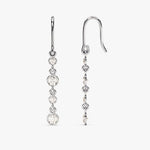 0.50 TCW Round Cut Moissanite Bezel Dangle Earrings in Gold 2