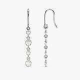 0.50 TCW Round Cut Moissanite Bezel Dangle Earrings in Gold 2