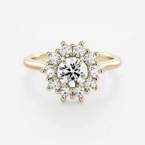 Stunning 0.5-1.5 CT Round Moissanite Engagement Ring With Halo Design