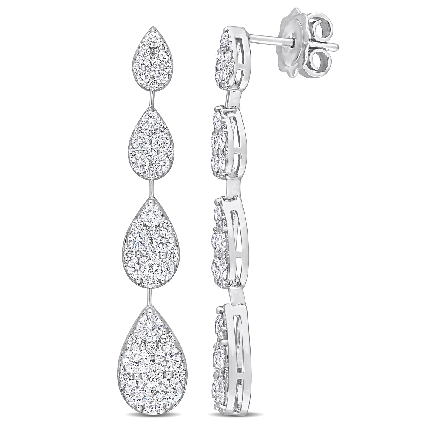 Round Cut Cubic Zirconia in 925 Sterling Silver Earrings 1