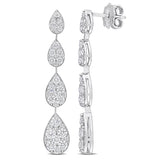 Round Cut Cubic Zirconia in 925 Sterling Silver Earrings 1
