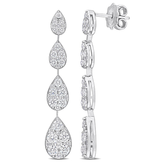 Round Cut Cubic Zirconia in 925 Sterling Silver Earrings 1