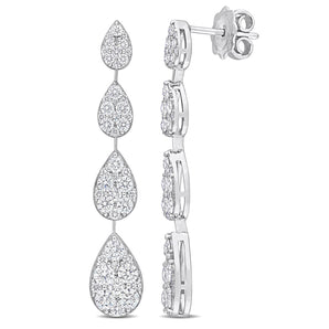 Round Cut Cubic Zirconia in 925 Sterling Silver Earrings