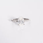 Classic 2.0 CT Oval Cut Moissanite Engagement Ring with Hidden Halo & Pave Design 5