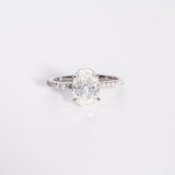 Classic 2.0 CT Oval Cut Moissanite Engagement Ring with Hidden Halo & Pave Design 5