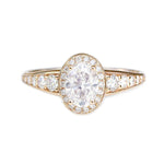 0.84 CT Oval Halo CVD F/VS1 Diamond Engagement Ring 3