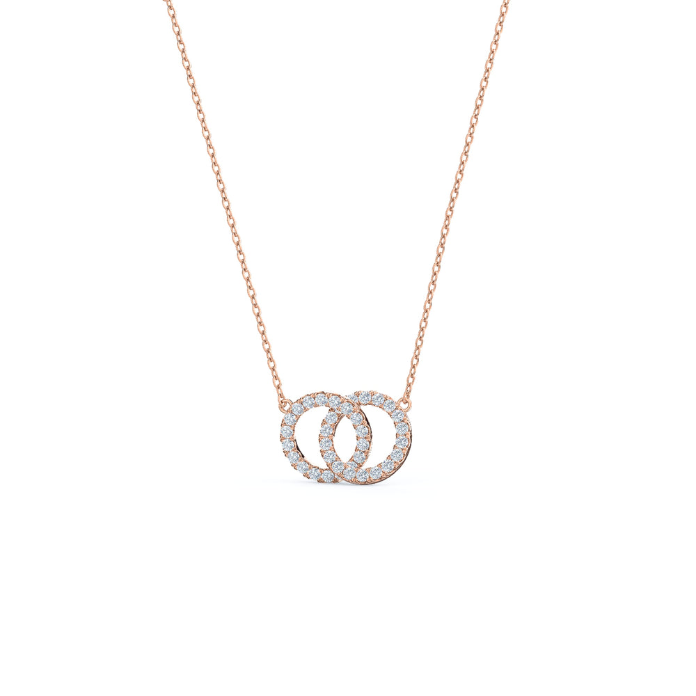 
                  
                    0.35 TCW Round Cut Moissanite Necklace With Double Open Circle Style
                  
                