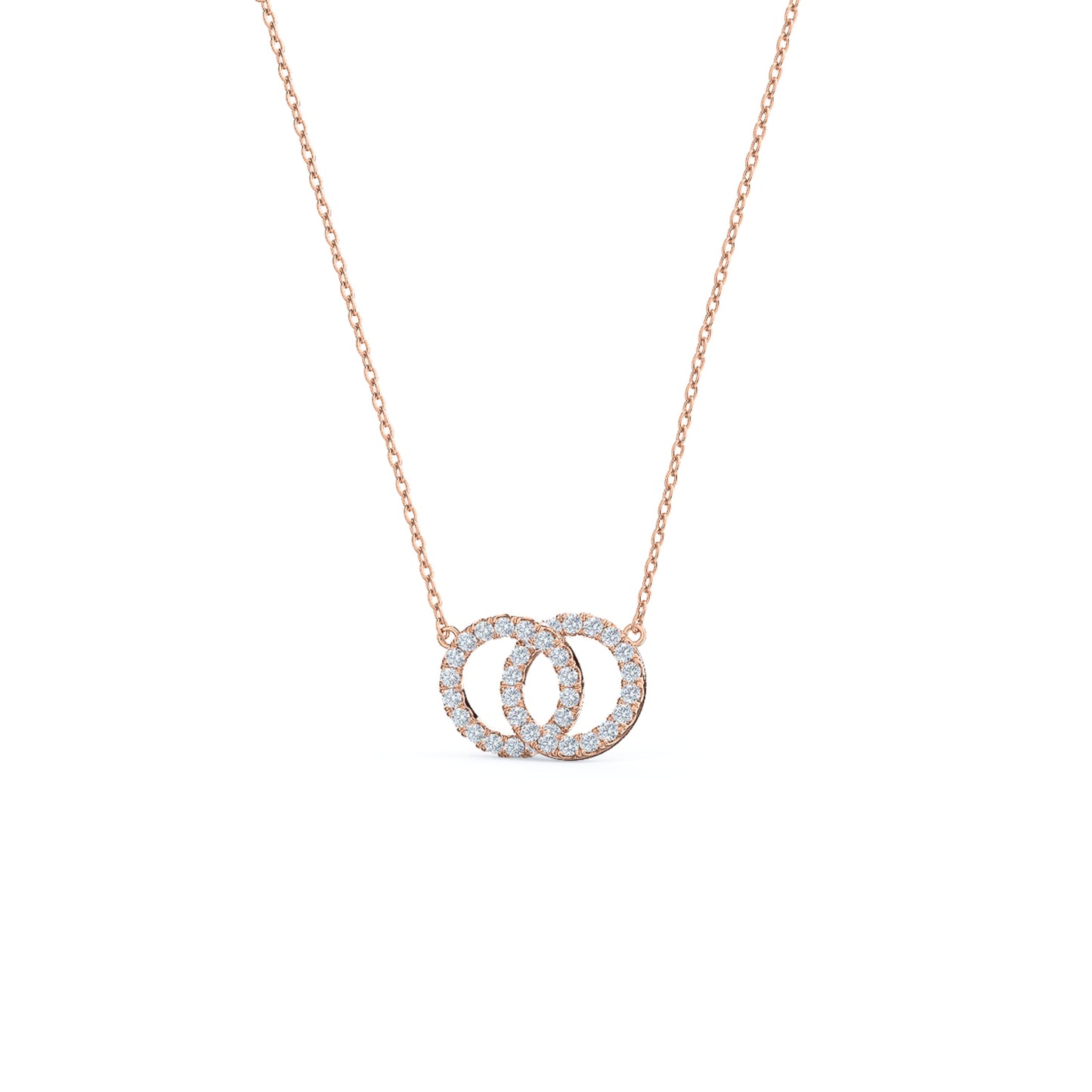 
                  
                    0.35 TCW Round Cut Moissanite Necklace With Double Open Circle Style
                  
                