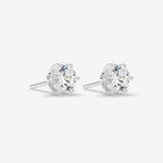 Round Cut Cubic Zirconia in 925 Sterling Silver Earrings 1