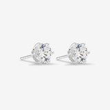 Round Cut Cubic Zirconia in 925 Sterling Silver Earrings 1