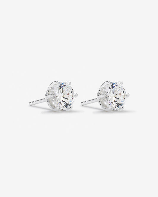 Round Cut Cubic Zirconia in 925 Sterling Silver Earrings 1