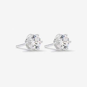 Round Cut Cubic Zirconia in 925 Sterling Silver Earrings