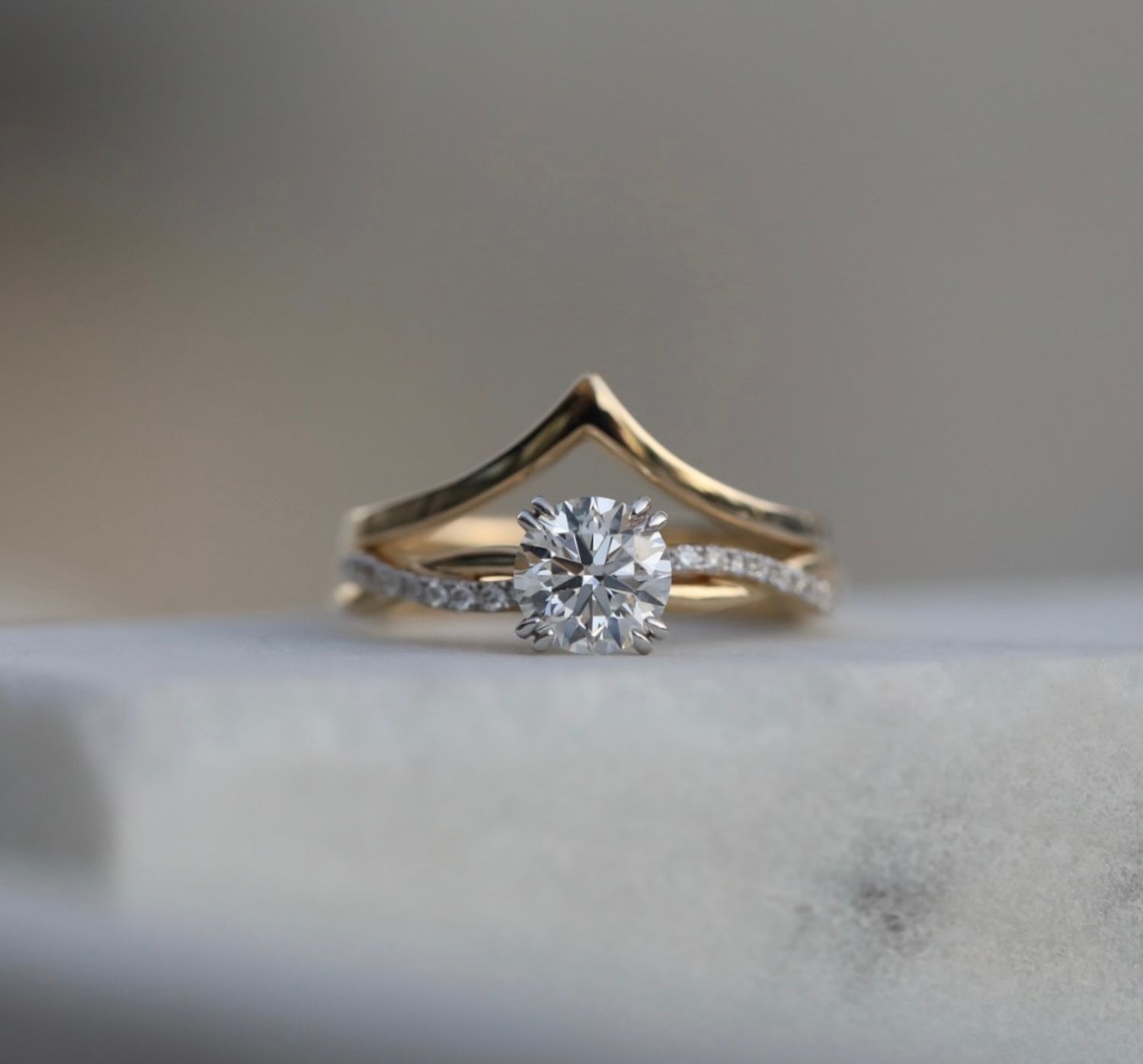 0.89 CT Round Cut Twisted Shank Pave CVD E/VS1 Diamond Engagement Ring 11