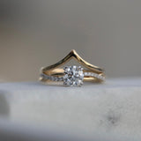 0.89 CT Round Cut Twisted Shank Pave CVD E/VS1 Diamond Engagement Ring 11