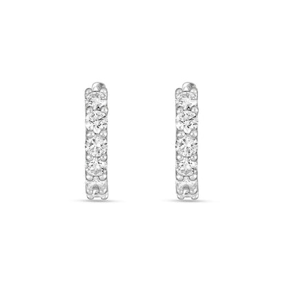 1.0 TCW Round Cut Moissanite Huggies Earrings in Gold 2