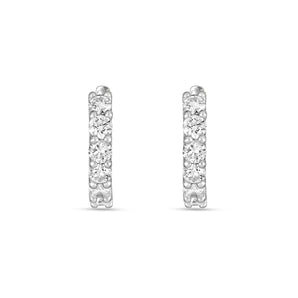 1.0 TCW Round Cut Moissanite Huggies Earrings in Gold