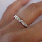 Stunning 0.4 TCW Trillion & Round Moissanite Stones with Half Eternity Wedding Bands 3
