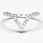 Stunning 0.40 TCW Round Moissanite Stones V-Shape Wedding Band 2