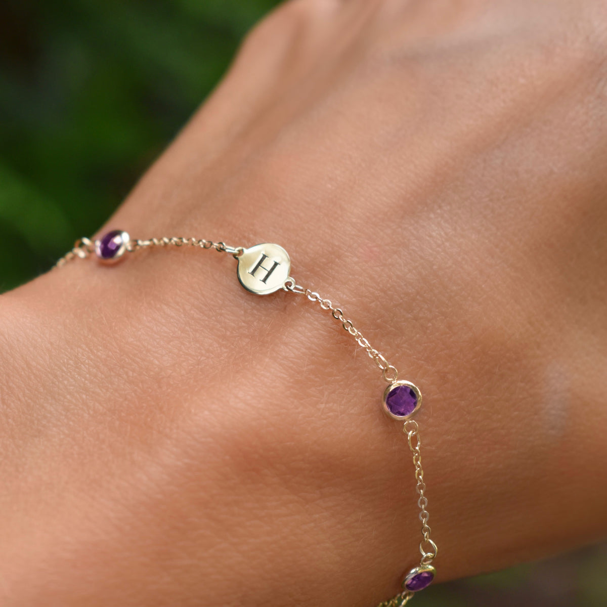 1.0 TCW Round Amethyst Lab Made Diamond- February Birthstone Bracelets 6