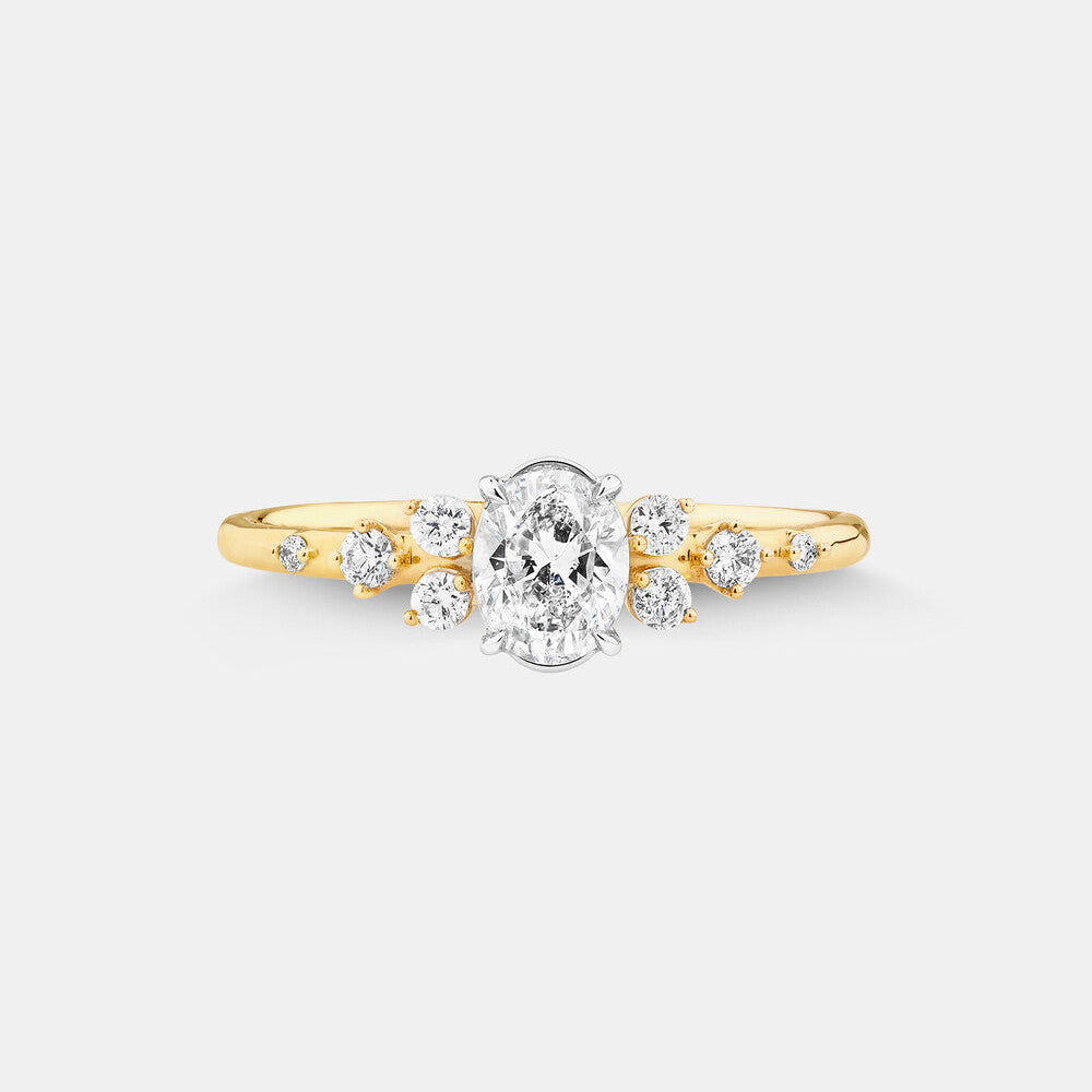 Stunning 1.78 CT Round Moissanite Engagement Ring with Cluster Design 1