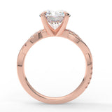 Stunning 2.0 CT Round Moissanite Engagement Ring with Twisted Pave Design 9