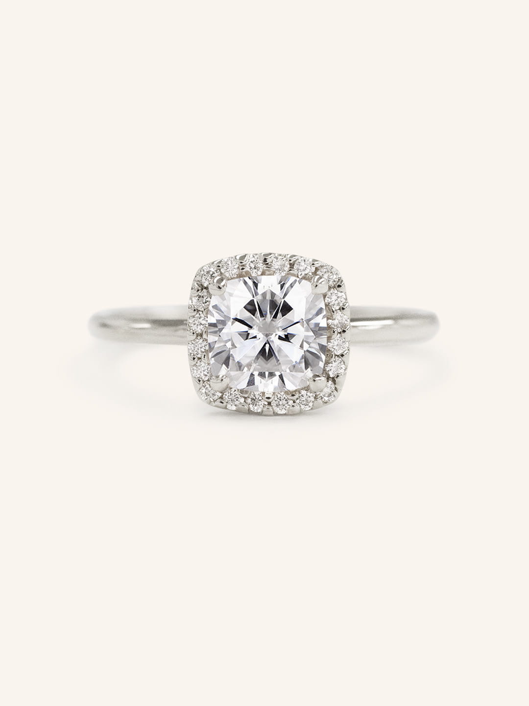 Stunning 1 CT Cushion Moissanite Engagement Ring With Halo Design 4
