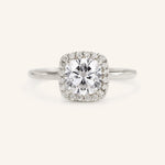 Stunning 1 CT Cushion Moissanite Engagement Ring With Halo Design 4