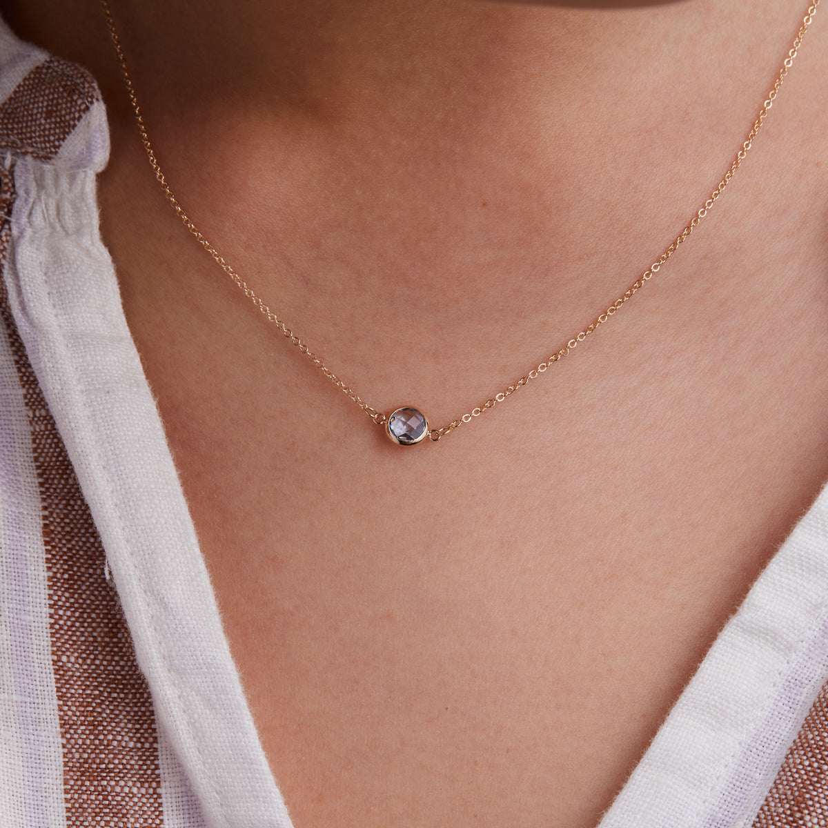 0.90 CT Round Aquamarine Lab Made Diamond-March Birthstone Necklace 6