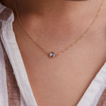 0.90 CT Round Aquamarine Lab Made Diamond-March Birthstone Necklace 6