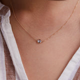 0.90 CT Round Aquamarine Lab Made Diamond-March Birthstone Necklace 6