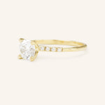 Stunning 1.0 CT Round Moissanite Engagement Ring with Pave Design 2