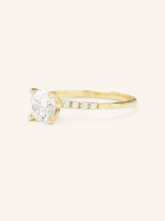 Stunning 1.0 CT Round Moissanite Engagement Ring with Pave Design 2