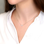 0.30 CT Round Moissanite Diamond Three Stone Pendant Necklace in Solid Gold 2