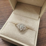 Stunning 1 CT Marquise Moissanite Engagement Ring With Cluster Design 5