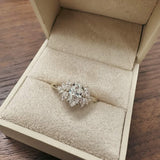 Stunning 1 CT Marquise Moissanite Engagement Ring With Cluster Design 5
