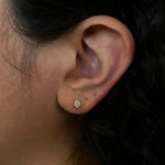 0.20 TCW Marquise Cut Moissanite Bezel Stud Earrings in Gold 3