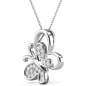 Round Cut Cubic Zirconia in 925 Sterling Silver Necklace