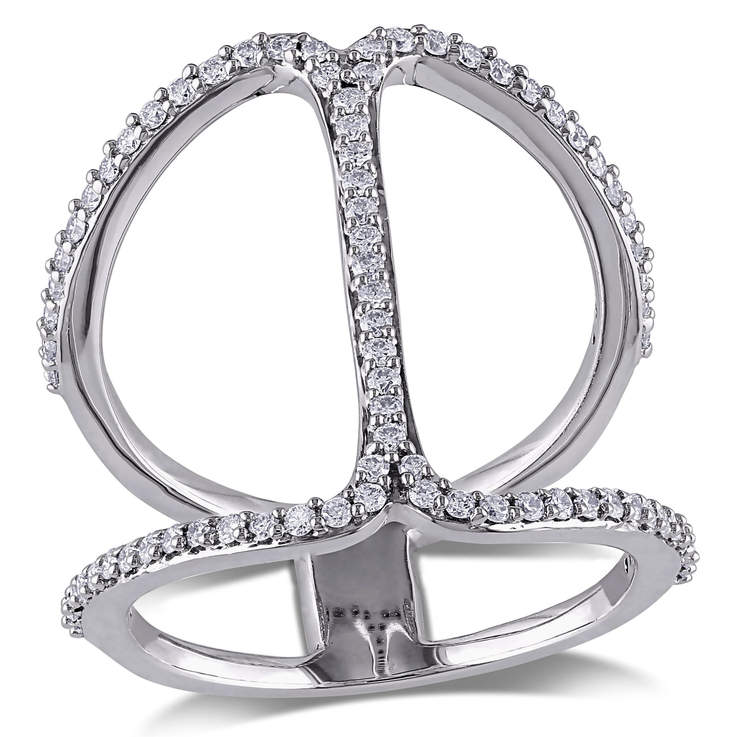 Round Cut Cubic Zirconia in 925 Sterling Silver Wedding Bands 1