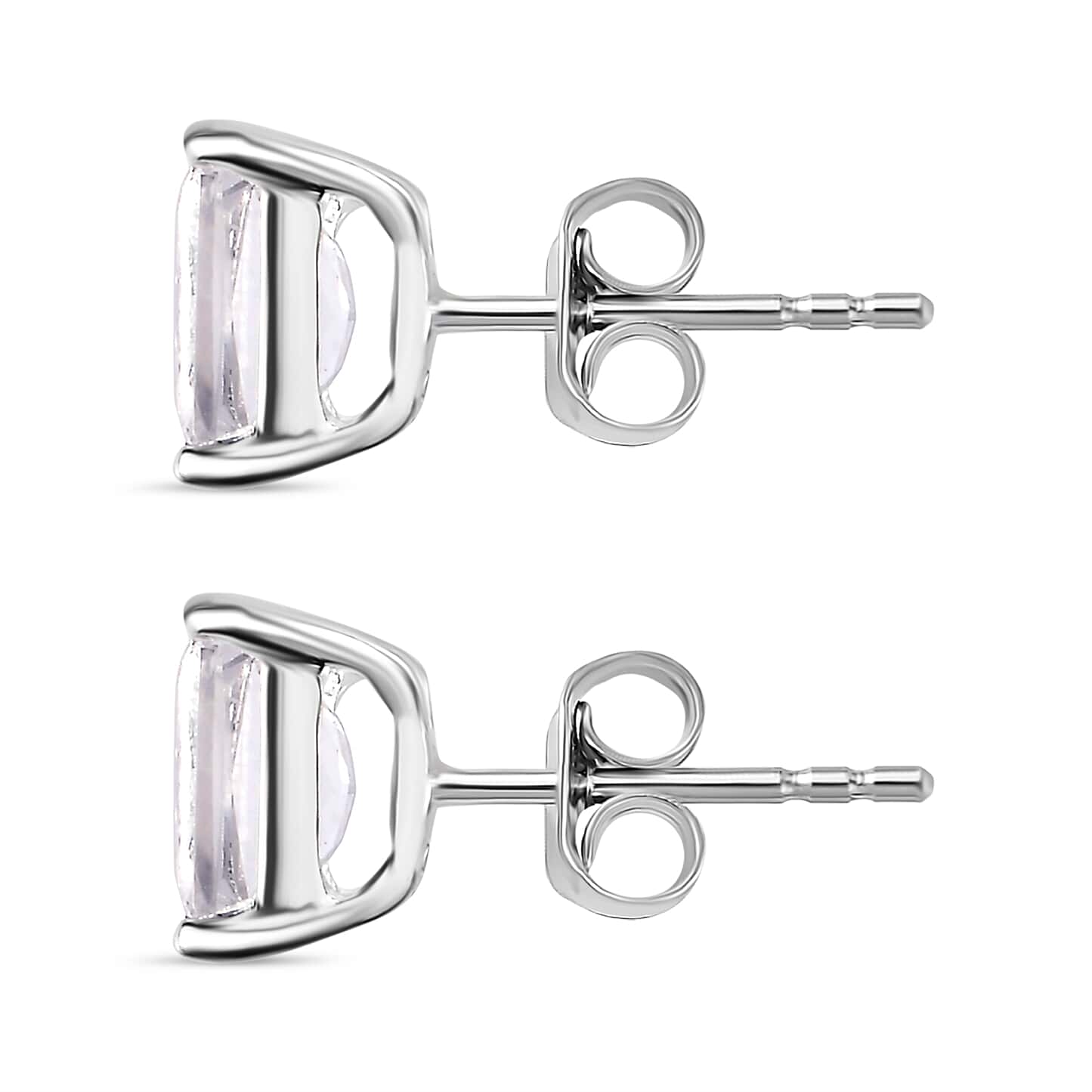 Round Cut Cubic Zirconia in 925 Sterling Silver Earrings 4